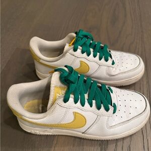 Nike AF1 white with yellow swoosh, men’s size 7